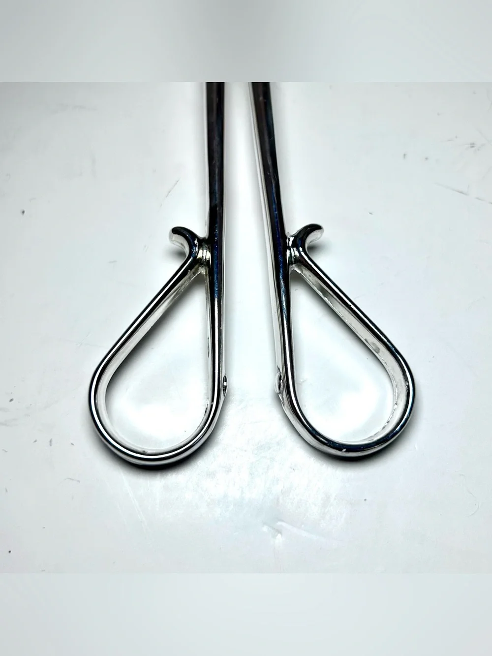 Silver Plated Salad Tongs Scissor Style Zinc Silver Plate Set of Two